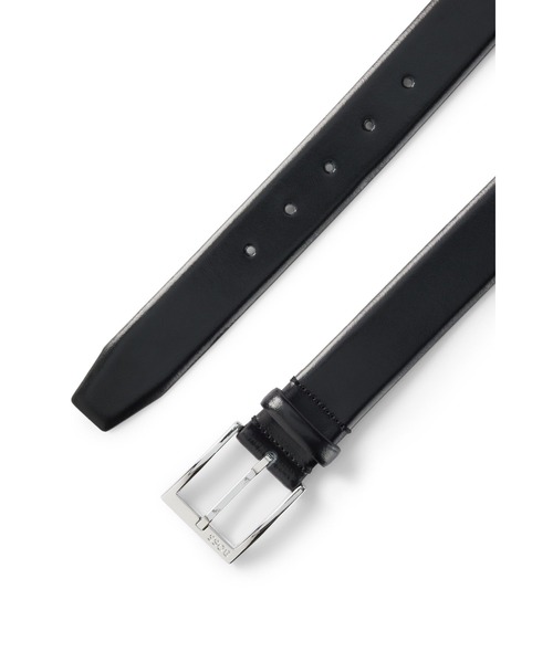 【未使用/付属品】ヒューゴボス　ベルト　レザー　メタルバックル　ロゴ刻印 BOSS（HUGO BOSS） ベルト イタリア製ベルト ロゴバックル メンズ