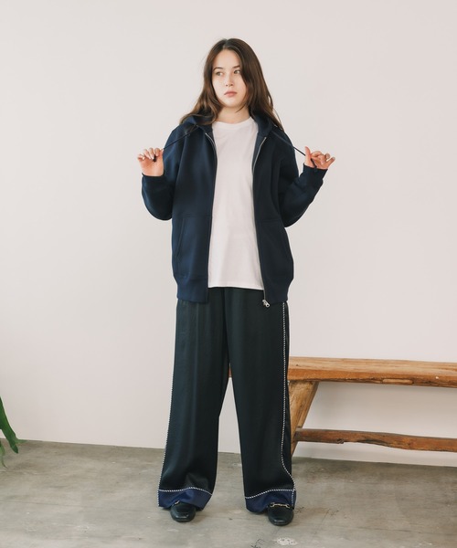 「United Athle」 ジップアップパーカー M ネイビー メンズ_画像9