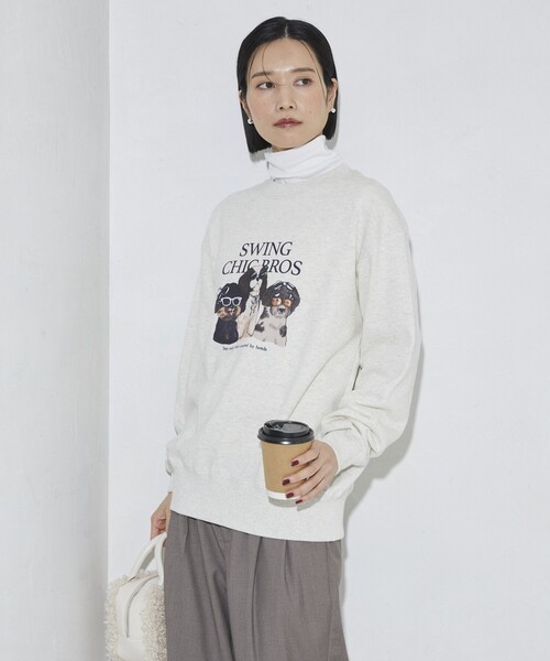 「Firsthand」 スウェットカットソー FREE チャコールグレー レディース_画像4