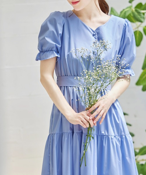 「tocco closet」 半袖ワンピース M ブルー レディース_画像9