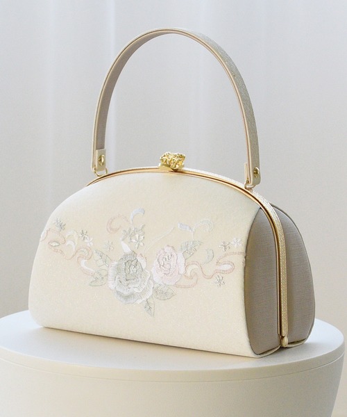 utatane 草履バッグ ローズ刺繍 厚底草履 3枚芯 日本製 レディース