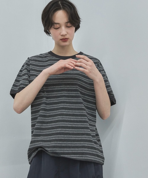 feepur（フェピュール） tシャツ マルチボーダーオーバーリンガーTee