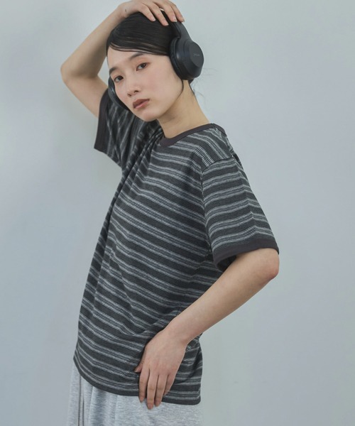 feepur（フェピュール） tシャツ マルチボーダーオーバーリンガーTee