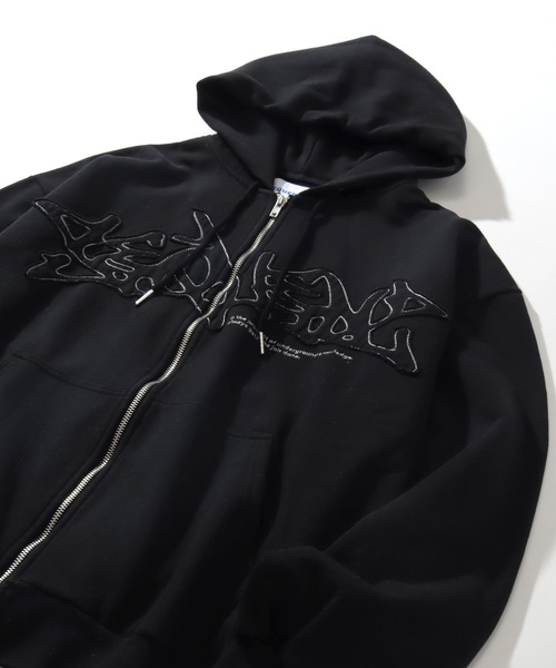 「SEQUENZ」 ジップアップパーカー S ブラック メンズ_画像6