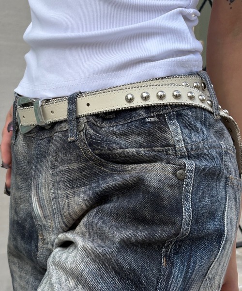 スタッズベルトユニセックス ベルト 「Never mind the XU」studs belt / 「ネバーマインド ザ