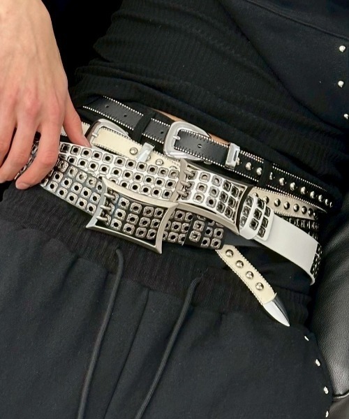 UNION TOKYO STUDDED BELT スタッズ ベルト ベルト 「Never mind the XU」studs belt / 「ネバーマインド ザ