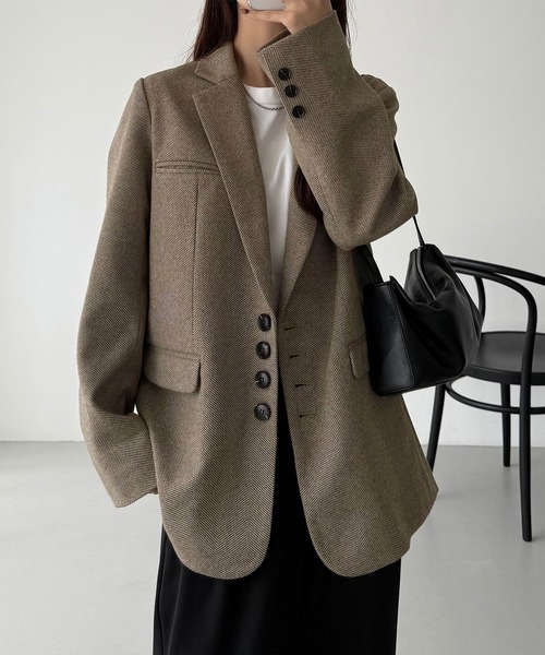 「callautia」 テーラードジャケット LARGE グレー レディース_画像2