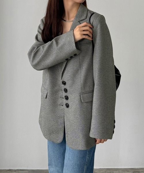 「callautia」 テーラードジャケット LARGE グレー レディース_画像9