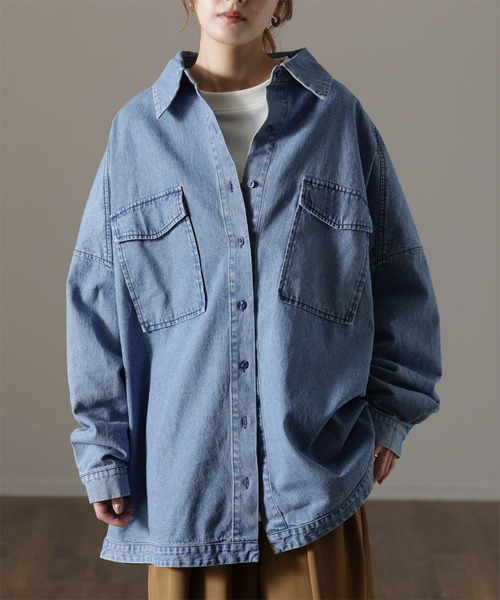 「HUG.U」 長袖シャツ FREE ブラック レディース_画像3