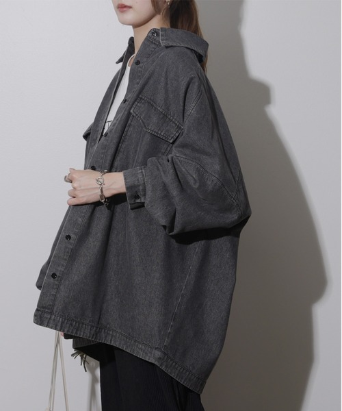 「HUG.U」 長袖シャツ FREE ブラック レディース_画像7