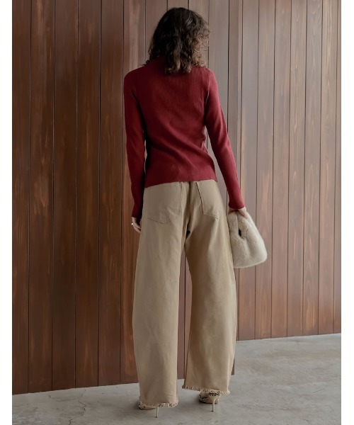 「Re:EDIT」 デニムパンツ MEDIUM ベージュ レディース_画像3