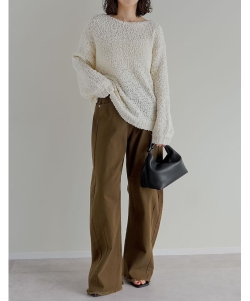 「Re:EDIT」 デニムパンツ MEDIUM ベージュ レディース_画像9