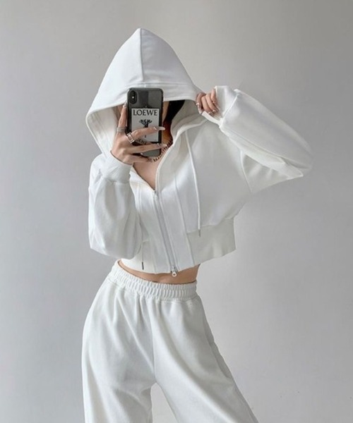 「CANVAS+」 ジップアップパーカー M ブラック レディース_画像9