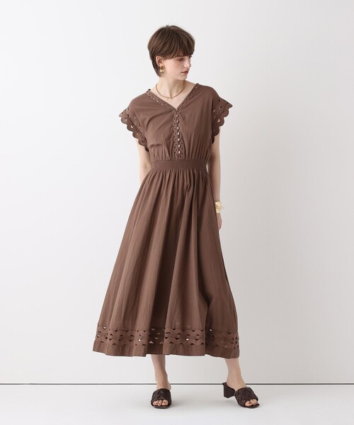 allureville（アルアバイル） ワンピース 半袖 ウェーブレースフレンチ