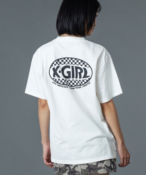 tシャツ CHECKER OVAL LOGO POCKET S/S TEE レディース