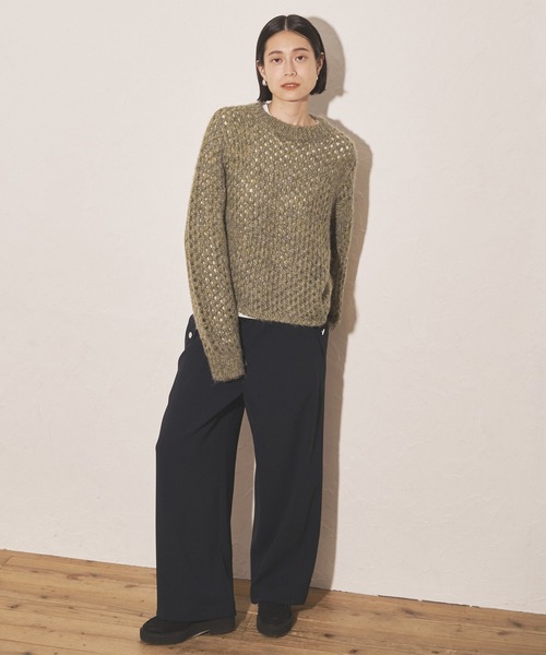 「Audrey and John Wad」 長袖ニット FREE ダークグレー レディース_画像7