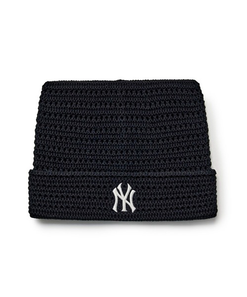 韓国　MLB korea 猫耳　ニット帽　ブラック　オンライン完売品 MLB Korea ニット帽 ニットキャップ MLB KOREA-サマークロシュ ミャオ