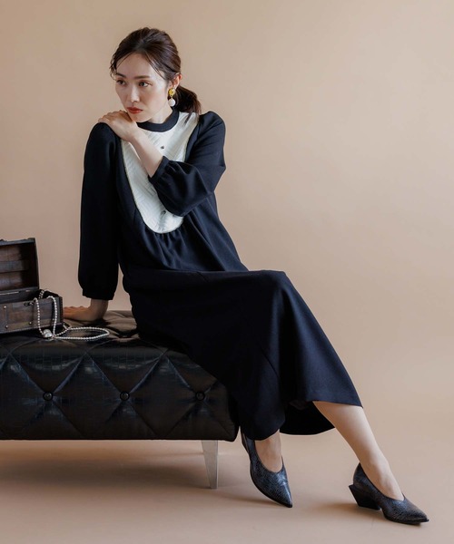 「RAW FUDGE」 長袖ワンピース M グリーン レディース_画像3