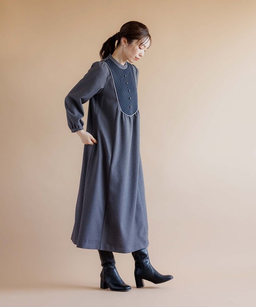 「RAW FUDGE」 長袖ワンピース M グリーン レディース_画像7