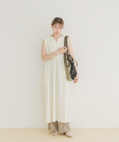 「ITEMS URBANRESEARCH」 ノースリーブワンピース FREE オフホワイト レディース_画像6