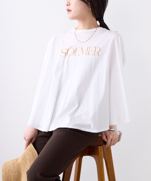 MICA&DEAL（マイカアンドディール） tシャツ 半袖 SOLMER”ロゴフレア 