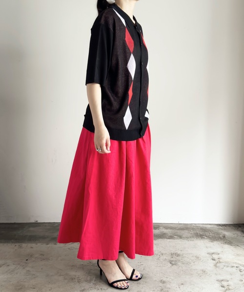 「COMMON WARE」 「HALHAM」ニットカーディガン L グリーン レディース_画像3