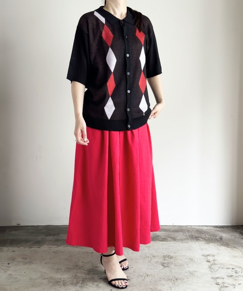 「COMMON WARE」 「HALHAM」ニットカーディガン L グリーン レディース_画像5