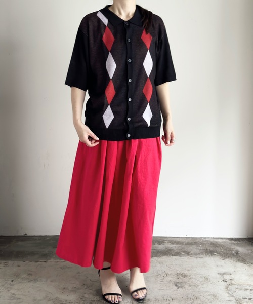 「COMMON WARE」 「HALHAM」ニットカーディガン L グリーン レディース_画像6