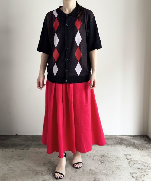 「COMMON WARE」 「HALHAM」ニットカーディガン L グリーン レディース_画像7