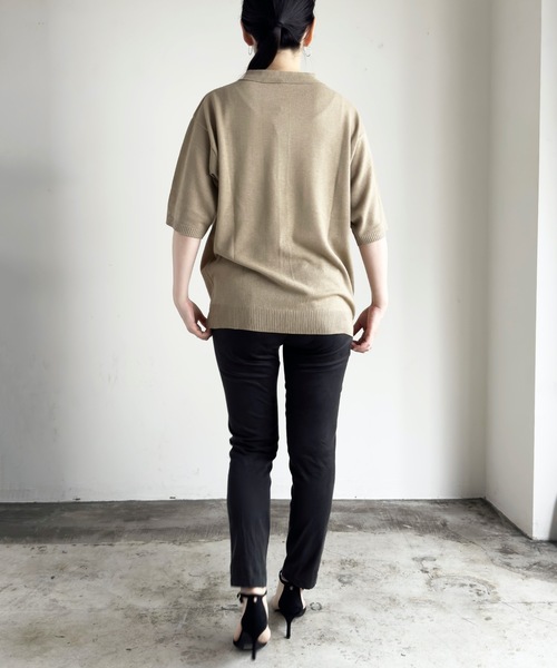 「COMMON WARE」 「HALHAM」ニットカーディガン L グリーン レディース_画像8