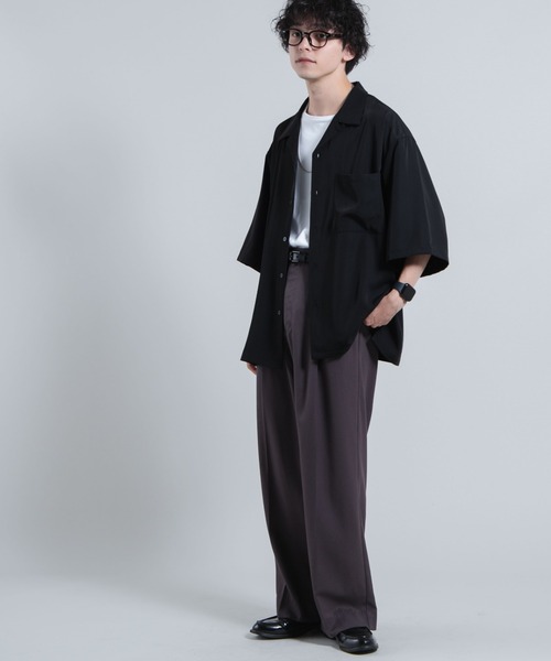 「WEGO」 半袖シャツ LARGE ワイン メンズ_画像3