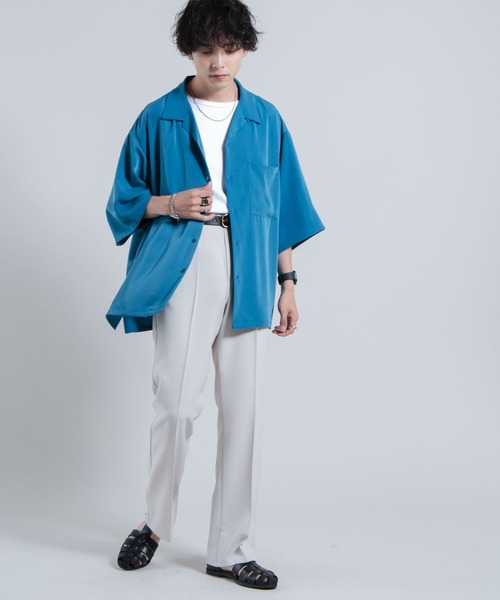 「WEGO」 半袖シャツ LARGE ワイン メンズ_画像4