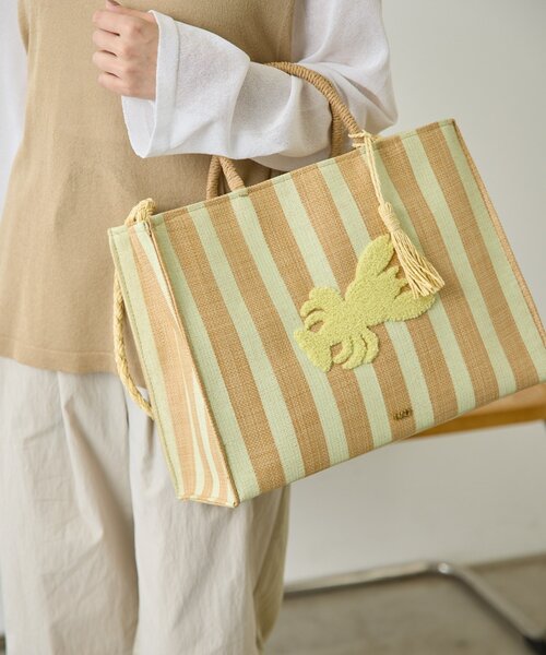 ear PAPILLONNER（イア パピヨネ） トートバッグ 「NALI」ストライプ