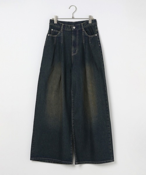 「PAGEBOY」 デニムパンツ SS ネイビー レディース_画像2
