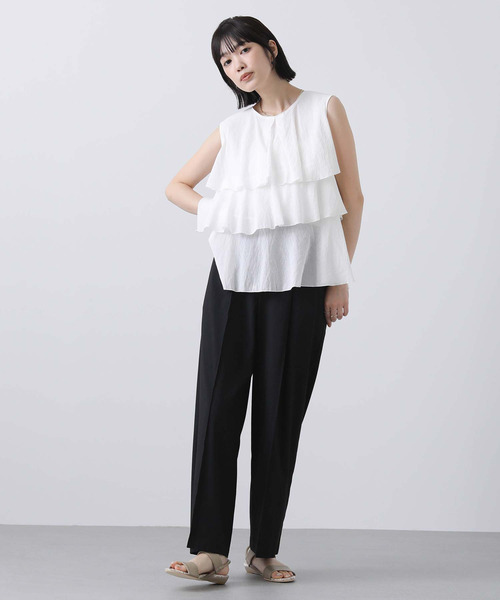 「Gready Brilliant」 「favori」ノースリーブブラウス 38 オフホワイト レディース_画像6