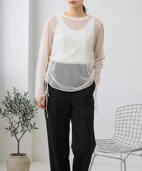 Nunc. サマーニット ニット セーター ドロストメッシュトップス