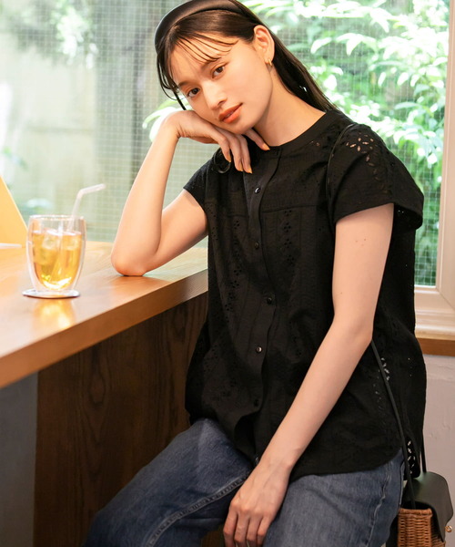「URBAN RESEARCH Sonny Label」 半袖ブラウス FREE グリーン レディース_画像3