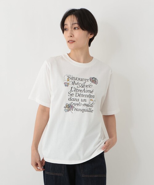Afternoon Tea（アフタヌーンティー） tシャツ 半袖 パッチワーク刺繍T