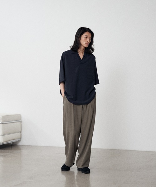 「WYM LIDNM」 スラックス S チャコール メンズ_画像6