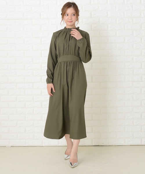 Lace Ladies（レースレディース） ワンピース スタンドフリル襟 長袖