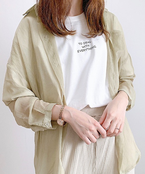 tシャツ シンプルゆるロンT／Tシャツ／女 レディース カットソー 白色