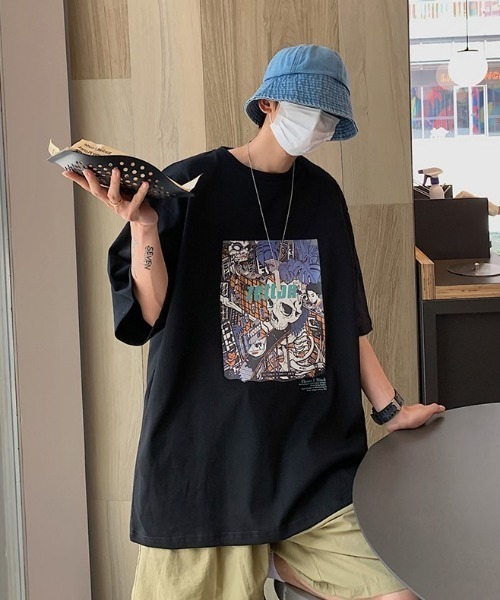 Dim Moire スカルプリント Tシャツ MGV tシャツ Tシャツ スカルプリントTシャツ : ZOZOTOWN Yahoo