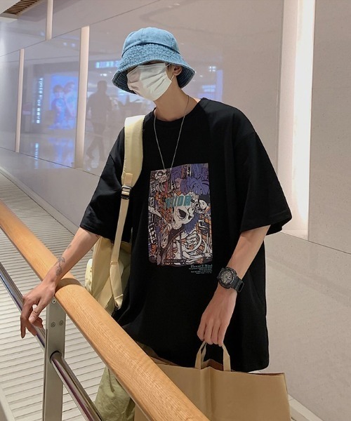 Dim Moire スカルプリント Tシャツ MGV tシャツ Tシャツ スカルプリントTシャツ : ZOZOTOWN Yahoo