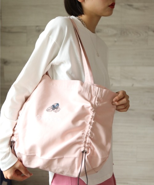 夢愛　インド刺繍ハート柄チュールアイボリーと合皮　M 2wayトートバッグ aimoha（アイモハ） トートバッグ aimohaオリジナルマーガレット刺繍