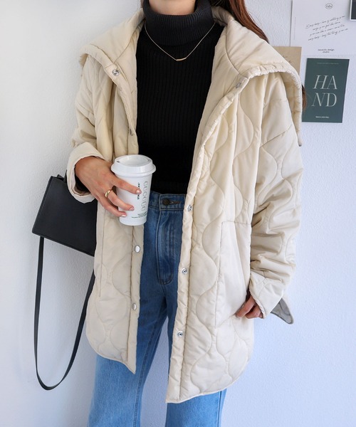 【美品、希少】Black & White キルティング　アウター　2way BLACK BY MOUSSY（ブラックバイマウジー）の「2way quilting jacket（2