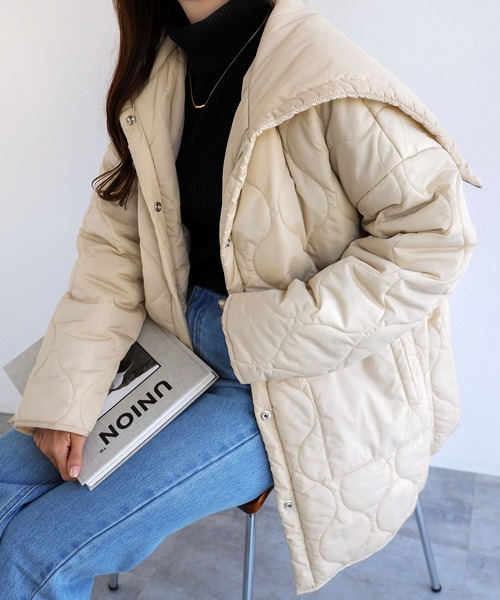 andme（アンドミー） コート アウター オーバーサイズ2wayキルティング