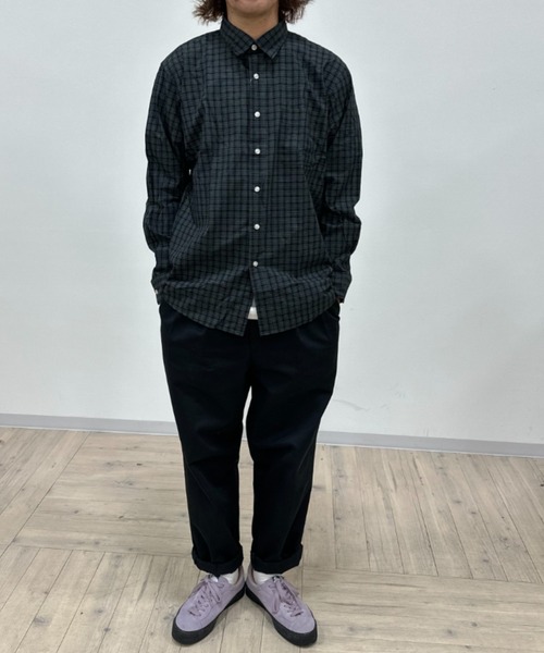 NAVY シャツ ブロードチェックレギュラーカラーシャツ メンズ