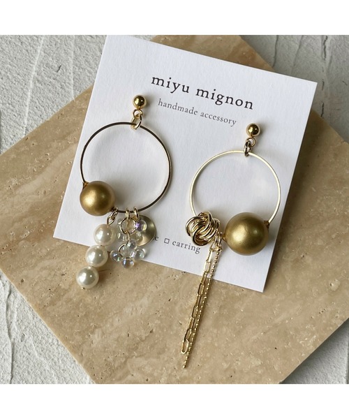 ピアス 「miyu mignon」ゴールドリング アシメピアス(MA) レディース  
