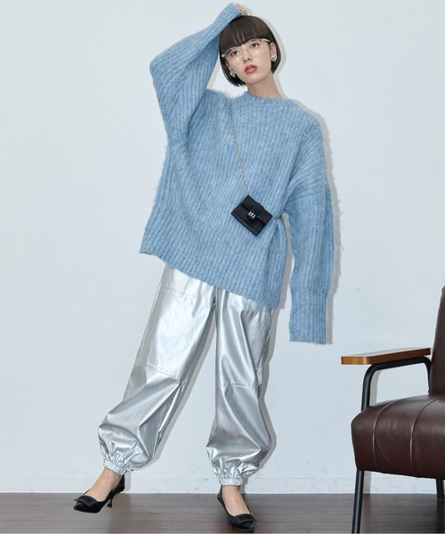 THE Yon パンツ フェイクレザーバルーンイージーパンツ