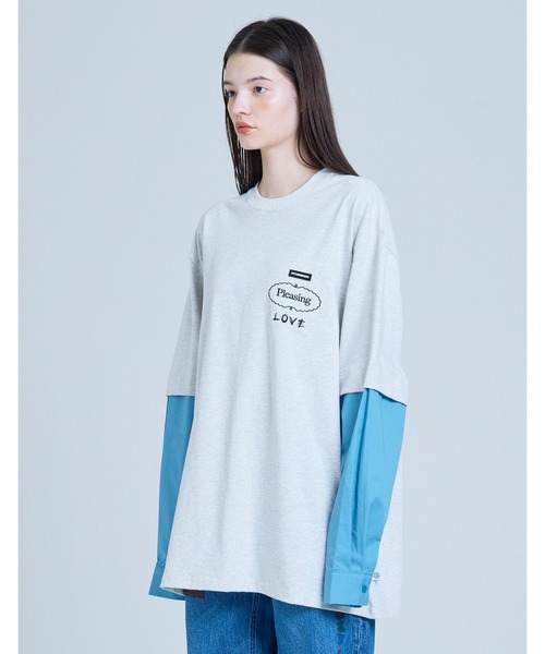 tシャツ /Little Sunny Bite/fake layered long tee レディース メンズ Little sunny bite tシャツ 「Little Sunny Bite」 fake layered